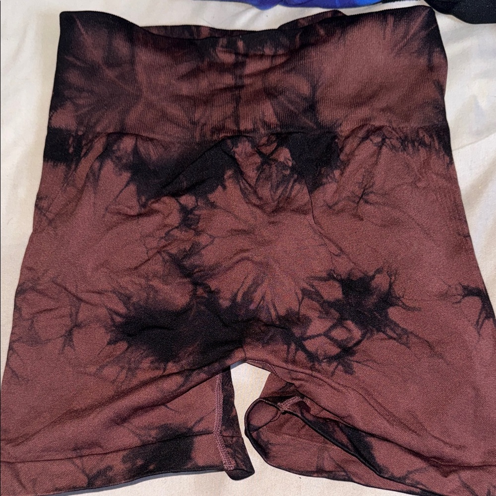 Tie-Dye Brown and Black Shorts